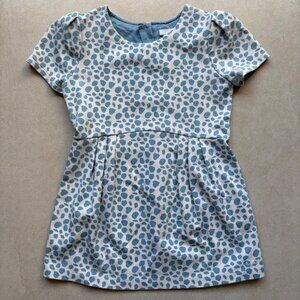 Chloe Toddler Girl Blue Short Sleeve Polka Dot Animal Print Dress Size 4